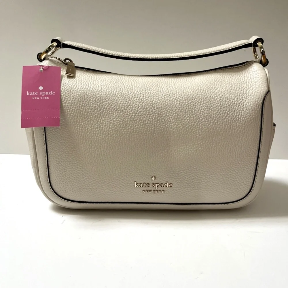Kate Spade Smoosh Satchel Crossbody Parchment Leather K6047 Hobo Bag NWT